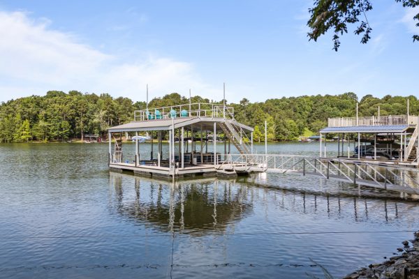 Covered boat dock on Lake Lanier